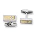 Titanium with 18kt Gold Filled Accent and Diamond Cuff Links