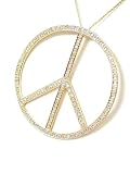 Trendy Bold Diamond Peace Sign Pendant - JewelryWeb Trendy Bold Diamond Peace Sign Pendant - JewelryWeb