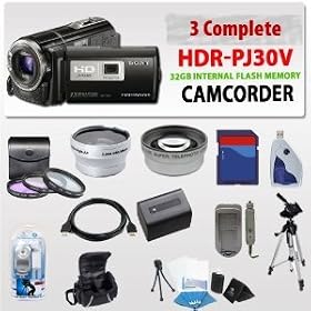 Complete Sony HDR-PJ30V 32gb Internal Flash Memory Camcorder with Huge Exclusive SSE 8GB Lens Package