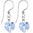 Austrian Crystal Heart March Birthstone Earrings MADE WITH SWAROVSKI ELEMENTS