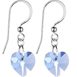 Austrian Crystal Heart March Birthstone Earrings