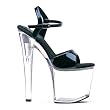 8 Inch Women's Sexy Black Shoes High Heel Sandal Shoes High Platform With Ankle Strap