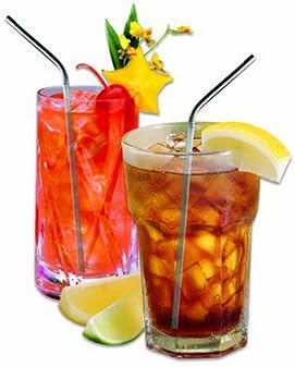 Miracle Kitchen Stainless Steel Drinking Straws - 8 Pack - Commercial Grade Stainless Steel Drinking Straws Perfect for Frozen / Smoothie / Cocktail Or Any Cold Liquid Drink - Non Toxic - Food Safe