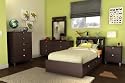 South Shore Furniture, Cakao Collection, Bookcase Headboard 39", Chocolate
