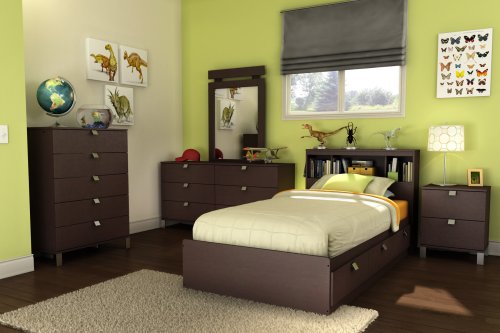 South Shore Furniture, Cakao Collection, Bookcase Headboard 39, Chocolate