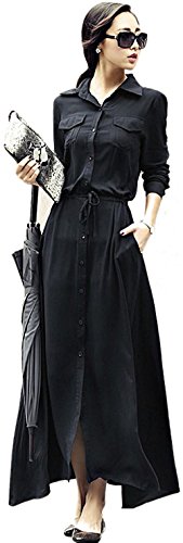 ドレスシャツ ロングワンピース シャツスカート シンプル マキシ丈 レインコート カジュアル キュート エレガンス レディース 秋物 冬物 可愛いスカーフ付き R572