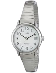 Womens Easy Reader Silvertone Stainless Steel Extension Ban Quick Date Feature All Silvertone Ss Water Resistant 30M