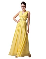 V-neck  Acrylic/Chiffon Empire   Waistline Ruched Beaded  Ball Gown Evening Dress/Prom Dress/Party Dress 