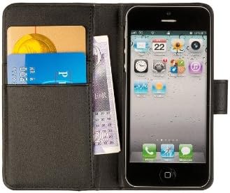 FZ's Indulgent Real Leather Compact Wallet iPhone 4 4S Case & Card Holder in Black