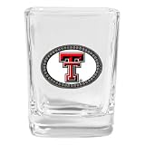 Set of 2 Texas Tech Red Raiders Logo Square Shot Glass - NCAA College Athletics Fan Shop Accessories
