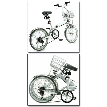 WACHSEN（ヴァクセン） 6段変速 20インチ 折りたたみ コンフォートサイクル（カギ、カゴ、ライト付き）Anne BC-100