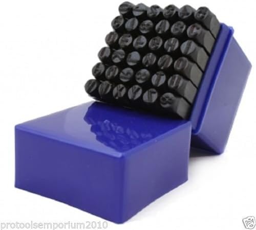1/4" 36pc Letter & Number Stamp Punch Set 6mm Hardened Steel, Metal Wood Leather