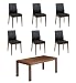 Autograph Addison Dining Table 6 Alton Antiqued Leather Scroll Back Chairs Set