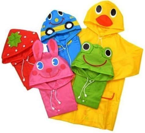 Dexiu Hot Cartoon Style Baby Toddler Hooded Raincoat Jacket (Green)