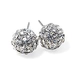 Clear Crystal Ball Stud Earrings Fashion Jewelry