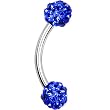 Crystal Blue Ferido Ball Eyebrow Ring MADE WITH SWAROVSKI ELEMENTS