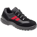 Globe Trotters LH507 Unisex Black With Red Safety Sports Trainer/Shoe With Steel Toe Caps