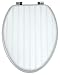 Elongated White Bead Board Toilet Seat