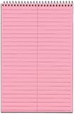 TOPS Prism 100% Recycled Steno Book, Top Wirebound, 6 x 9 Inches, Pink, Gregg Rule, 80 Sheets per Book, 4 Books per Pack (80254)