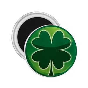 2.25 Inch Magnet of Green Shamrock (Celtic, Club, Gold, Irish, Ireland, Little, Charm, Cross, Four...