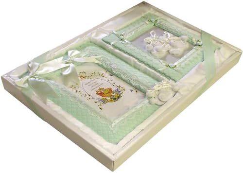 Baby Gift Set: Green Album And Picture Frame -Affordable Gift for your Little One! Item #IA4L-ABS-F7765G