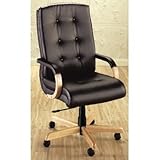 3900 Series Executive Swivel - Wood Arms Finish: Natural Oak, Fabric: Ashley - Meadow