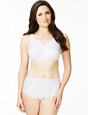 Total Support Non-Wired Floral Embroidered Crossover B-G Bra