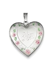 Sterling Silver 24mm Enameled D/C Mom Heart Locket. Metal Wt- 5.09g