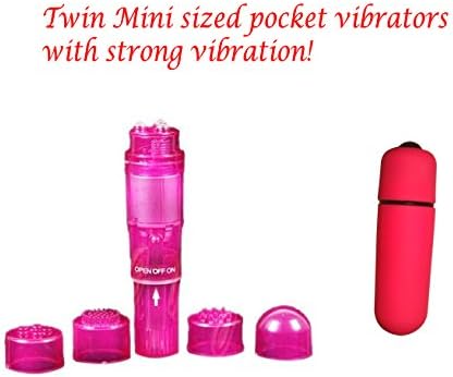 Lover Fire Twin Pack Pocket Rocket Vibe with 4 Interchangeable Tips Waterproof Mini Massager and Mini Bullet