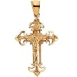 14K Yellow Gold Crucifix Pendant - 36.00x27.50mm