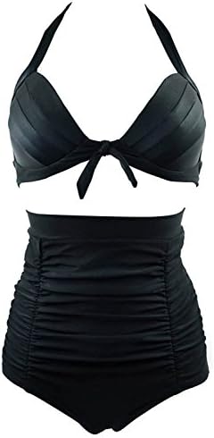 Aupor Women High Waist Retro Bikini Swimsuit Swimwear