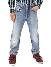Pure Cotton Adjustable Waist Bow Leg Jeans