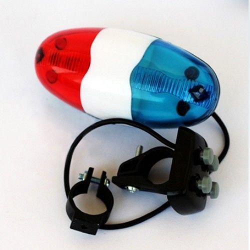 Cycling Bike Bicycle Super Loud 6 LED Light 4 Sounds Electronic Horn Bell Siren