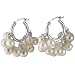 Sterling Silver Freshwater Pearl Dangle Hoop Earrings