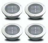 4 Stainless Steel Solar Deck/Decking Lights - Ice White