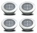 4 Stainless Steel Solar Deck/Decking Lights - Ice White