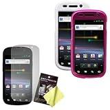 Two Hard Cases / Covers / Shells (White, Purple) & LCD Screen Guard / Prote ....