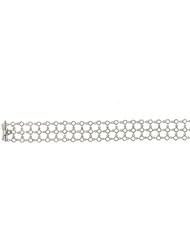 18KT White Mesh 3-Row Blank Bracelets Length = 7.25