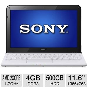  Sony VAIO E Series SVE11113FXW 11.6-Inch Laptop (Seafoam White) 
