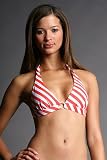 Coral and White Striped Halter Tops by Shoshanna