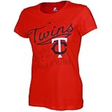 MLB Minnesota Twins Women's Short Sleeve Crew Neck Tee (Athletic Red, X-Large)