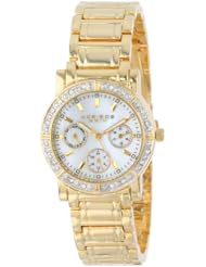 Akribos XXIV Womens AK530YG Diamond Multi-Function Crystal Bracelet Watch