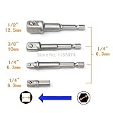 4 ピース ヘビーデューティインパクト ドライバ クイック チェンジ ドリル チャック ソケット アダプタ アダプター セット六角SHANK1/4 "に 1/4" 3/8 "1/2" 1/4 "セット