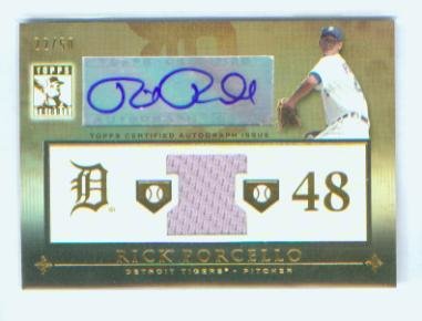 Rick Porcello Autograph 2010 Topps Tribute Baseball w/ Game Worn Jersey Relic Card #TAR-RP2 / Detroit Tigers