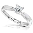 1/4ct TW Princess Diamond Solitaire Ring in 14kt Gold