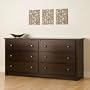 Prepac Fremont Espresso 6 Drawer Dresser