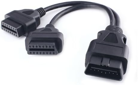 Fotga OBD2 OBDII 16 pin Splitter Diagnostic Tool Adapter Male to Dual Female Y Cable