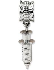 Reflection Beads Silver Syringe Career Dangle