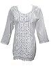 Mogul Cotton Hand Embroidered Tunic Kurti Blouse Top M (Medium)