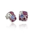 Purple Color Stone Rectangular Post Earrings Fashion Jewelry